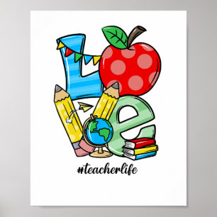 Poster Símbolo da Maçã do Amor de Coisas de Ensino de Pro