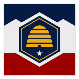 Pôster Símbolo da nova bandeira do estado de Utah EUA Amé