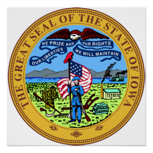 Pôster Símbolo da república da américa do estado de Iowa