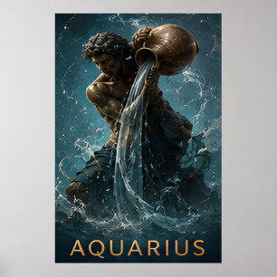 Poster Símbolo de Água do Zodíaco de Aquário Astrologia