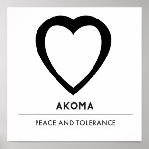 Poster Símbolo de Akoma   para o branco da paciência e 