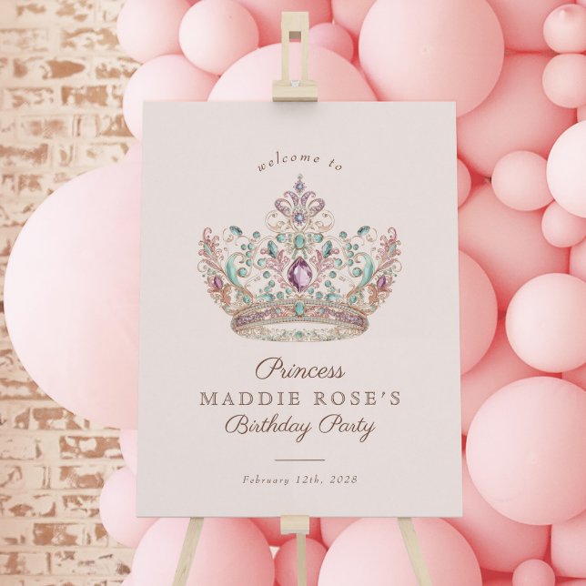 Poster Símbolo de Aniversário da Princesa Dourada rosa (Criador carregado)