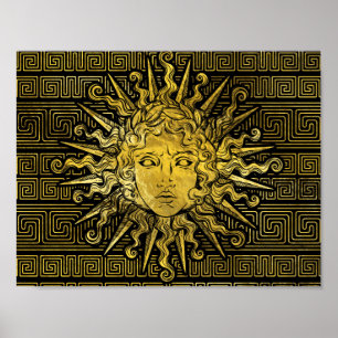 Poster Símbolo de Apollo Sun no teste padrão chave greg