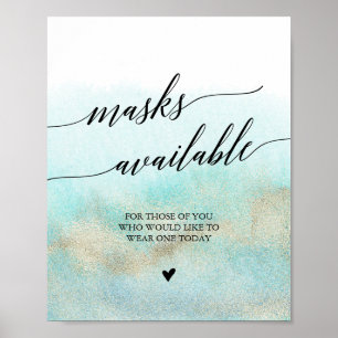 Poster Símbolo de Aqua e Dourada Aquarela