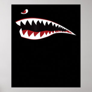 Poster Símbolo de Arte da Boca do Tubarão - Presente pa
