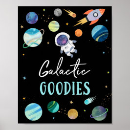 Poster Símbolo de Astronauta Galáctico no Astronauta Azul