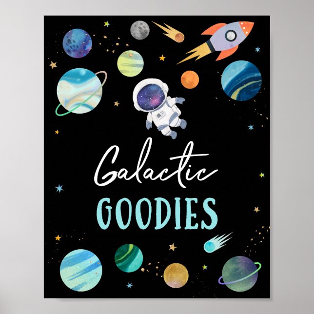 Poster Símbolo de Astronauta Galáctico no Astronauta Azul (Frente)
