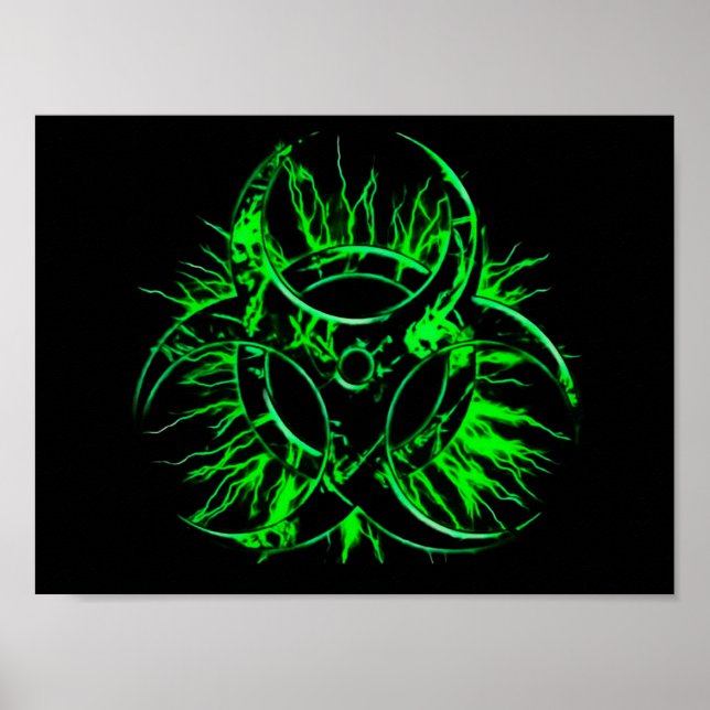 Pôster Símbolo de aviso de precipitação tóxica de perigo  (Frente)