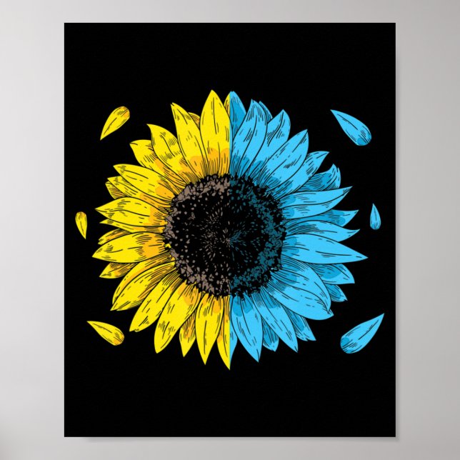 Poster Símbolo de bandeira ucraniano Tryzub Love Support  (Frente)