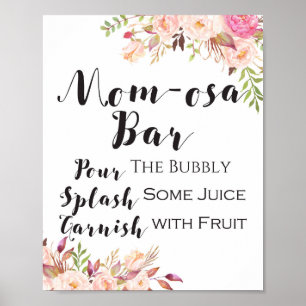 Poster Símbolo de bar Boho floral MOM-osa