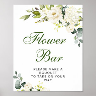 Poster Símbolo de Bar da Flor Elegante Eucalyptus White 