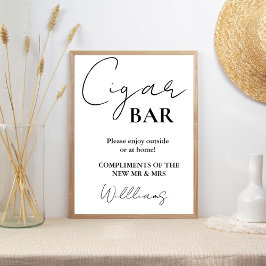 Poster Símbolo de Bar de Charuto de Casamento de Script M