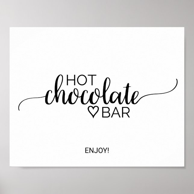 Poster Símbolo de Bar de Chocolate Quente para Caligrafia (Frente)