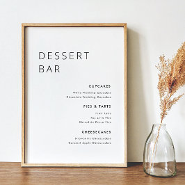 Poster Símbolo de Bar de Deserto de Casamento Minimalista