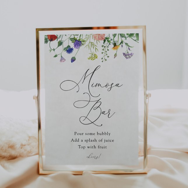 Poster Símbolo de Bar de Flores Selvagens e Abelhas Mimos (Criador carregado)