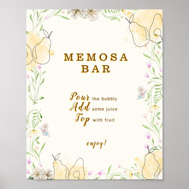 Poster Símbolo de Bar Memosa Pear Floral Horden (Frente)