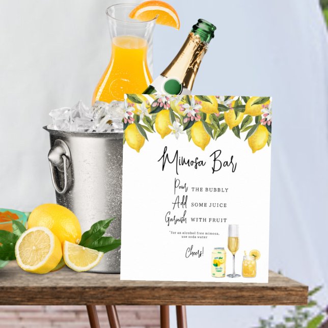 Poster Símbolo de Bar Mimosa Chá de casamento de Lemons d (Criador carregado)
