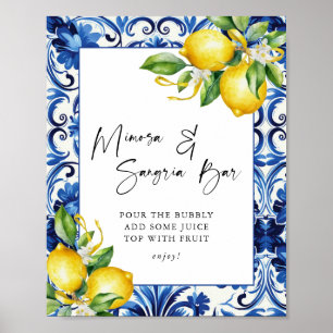 Poster Símbolo de Bar Mimosa Sangria - Limões do Mediterr