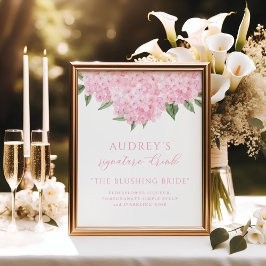 Poster Símbolo de Barra de Bebida de Assinatura Rosa