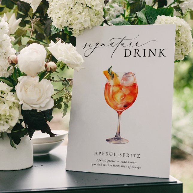 Poster Símbolo de Bebida de Assinatura Mínima Moderna (Signature Drinks Sign)