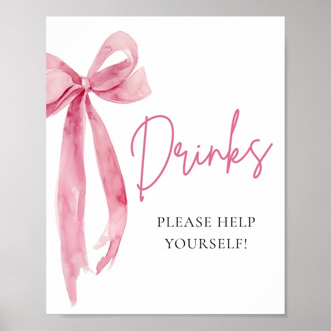 Poster Símbolo de Bebidas de Arco Rosa Elegante com Cobra (Frente)