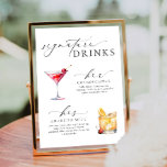 Poster Símbolo de bebidas de assinatura mínima moderna El<br><div class="desc">Este cartaz de menu de bebidas inclui um título moderno de escrita de caligrafia e design minimalista. O cabeçalho de texto do script é uma imagem que não pode ser editada. A imagem de cabeçalho pode ser redimensionada para ajustado qualquer tamanho de poster. Todo o outro texto é totalmente editável....</div>