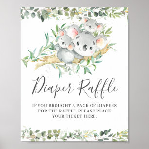 Poster Símbolo de Bilhete de Chá de fraldas Raffle do Koa