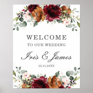 Poster Símbolo de Boas-vindas ao Casamento Floral de Ora