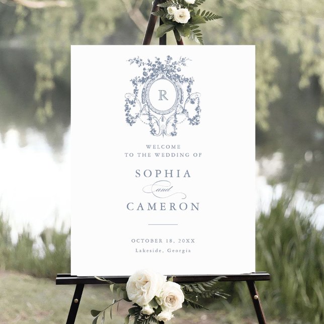 Poster Símbolo de boas-vindas aos Rosas Elegantes Frances (Criador carregado)