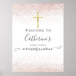 Poster Símbolo de boas-vindas da Comunidade rosa Dourada