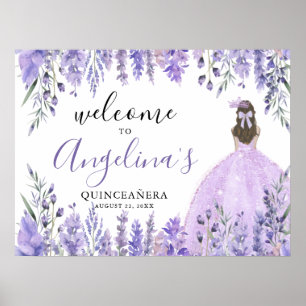 Poster Símbolo de boas-vindas da Quinceanera Puro Floral