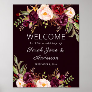 Poster Símbolo de boas-vindas de Marsala Dark Burgundy P