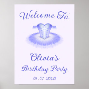 Poster Símbolo de boas-vindas do Aniversário do Balé Roxo