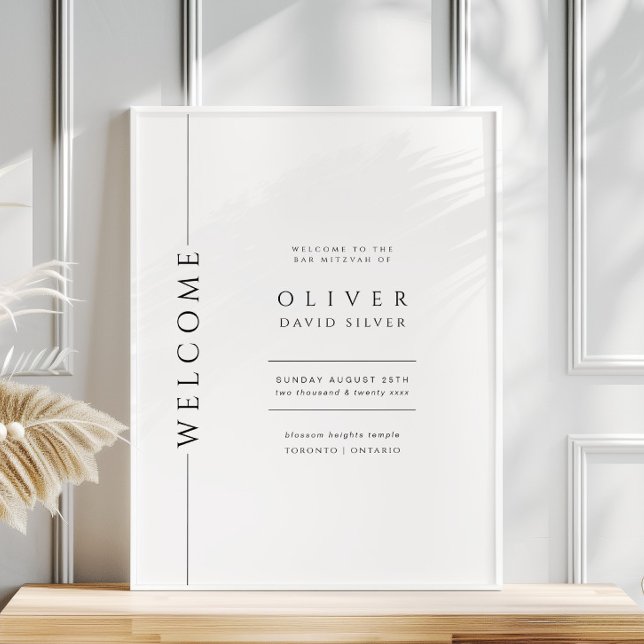 Poster Símbolo de boas-vindas do Bar preto e branco moder (Criador carregado)