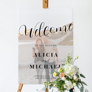 Poster Símbolo de boas-vindas do casamento com fotos de s