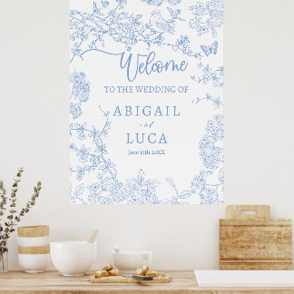 Poster Símbolo de Boas-vindas do Casamento de Toile Chino