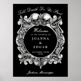 Poster Símbolo de Boas-Vindas do Casamento Gótico de Pret