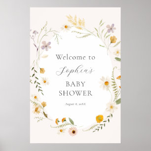 Poster Símbolo de boas-vindas do Chá de fraldas Boho Fiel