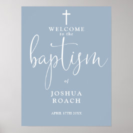 Poster Símbolo de boas-vindas do Elegante Dusty Blue Bapt