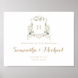 Poster Símbolo de boas-vindas do Floral White Hydrangea C