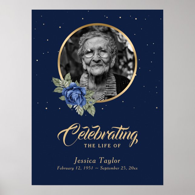 Poster Símbolo de Boas-vindas do Funeral Azul Personaliza (Frente)