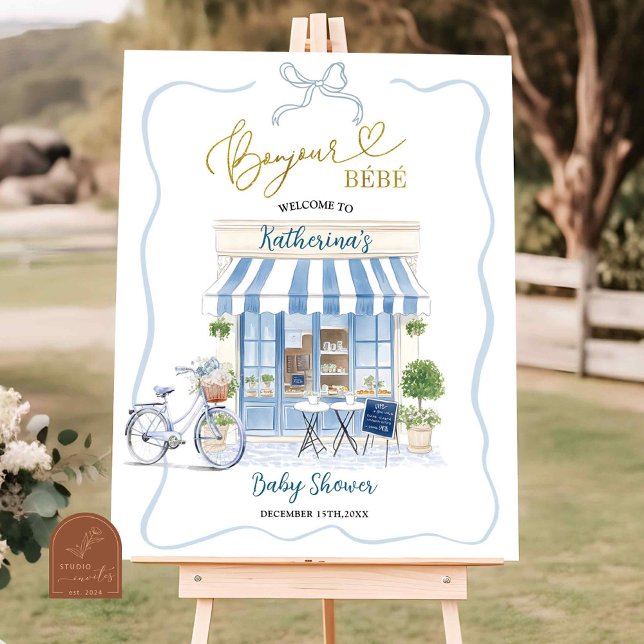 Poster Símbolo de boas-vindas francês para café parisiens (Criador carregado)