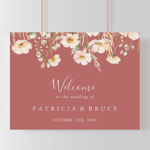 Poster Símbolo de Boho Clássico Blush Wildflower Weding