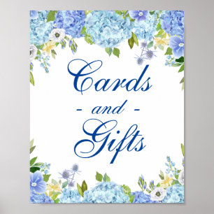 Poster Símbolo de Casamento Blue Hydrangea Cards e Gifts