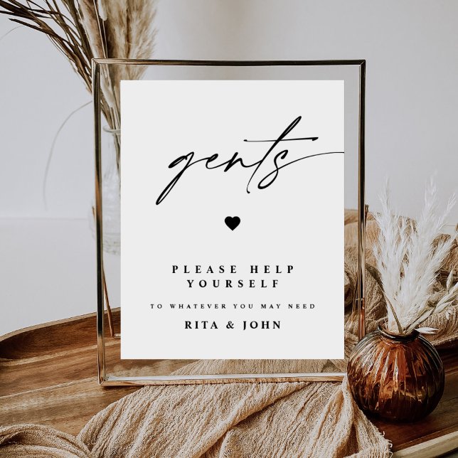 Poster Símbolo de Casamento de Banheiros Moderno para Gen (Criador carregado)