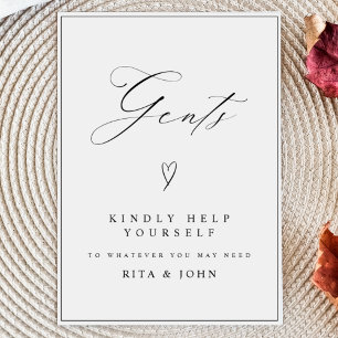 Poster Símbolo de Casamento de Banheiros Moderno para Gen