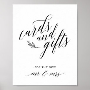 Poster Símbolo de casamento de cartões e presentes
