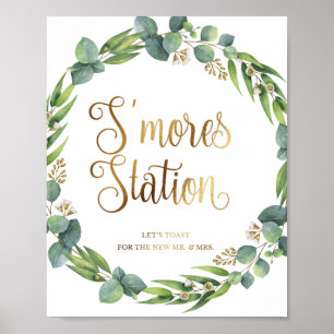 Poster Símbolo de casamento de Eucalyptus para a estaç