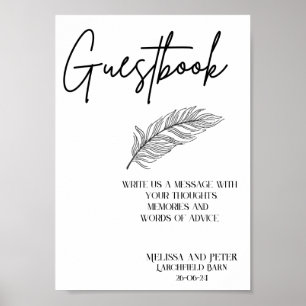 Poster Símbolo de Casamento de Guestbook Moderno Elegante