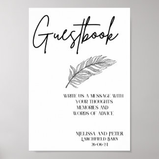 Poster Símbolo de Casamento de Guestbook Moderno Elegante